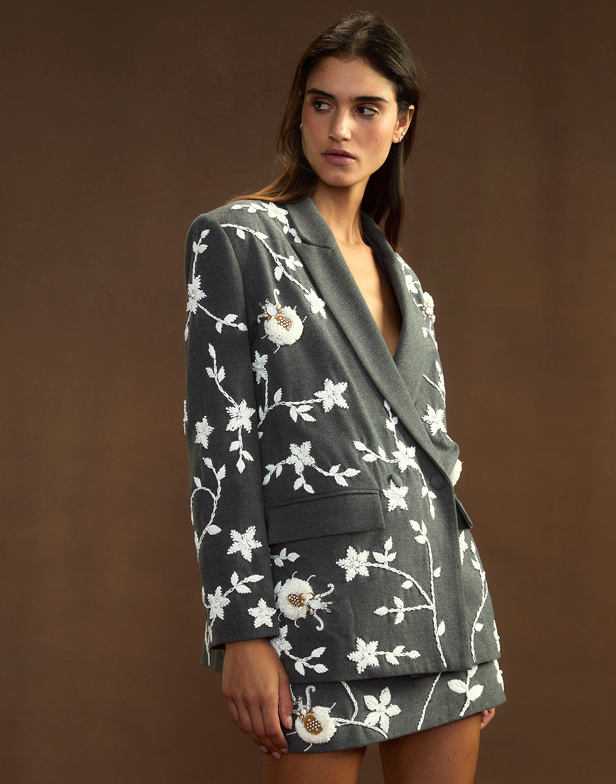 Cynthia Rowley Fleur Embellished Blazer