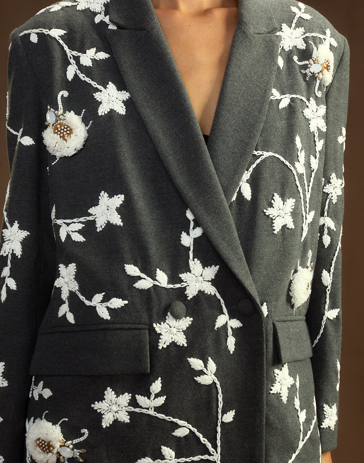 Cynthia Rowley Fleur Embellished Blazer