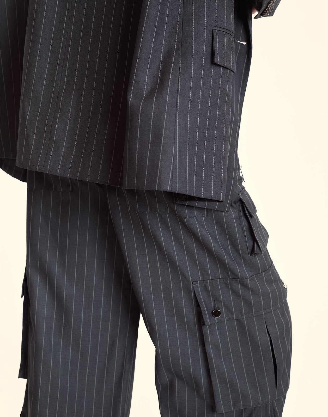 Cynthia Rowley Pinstripe Cargo Pants