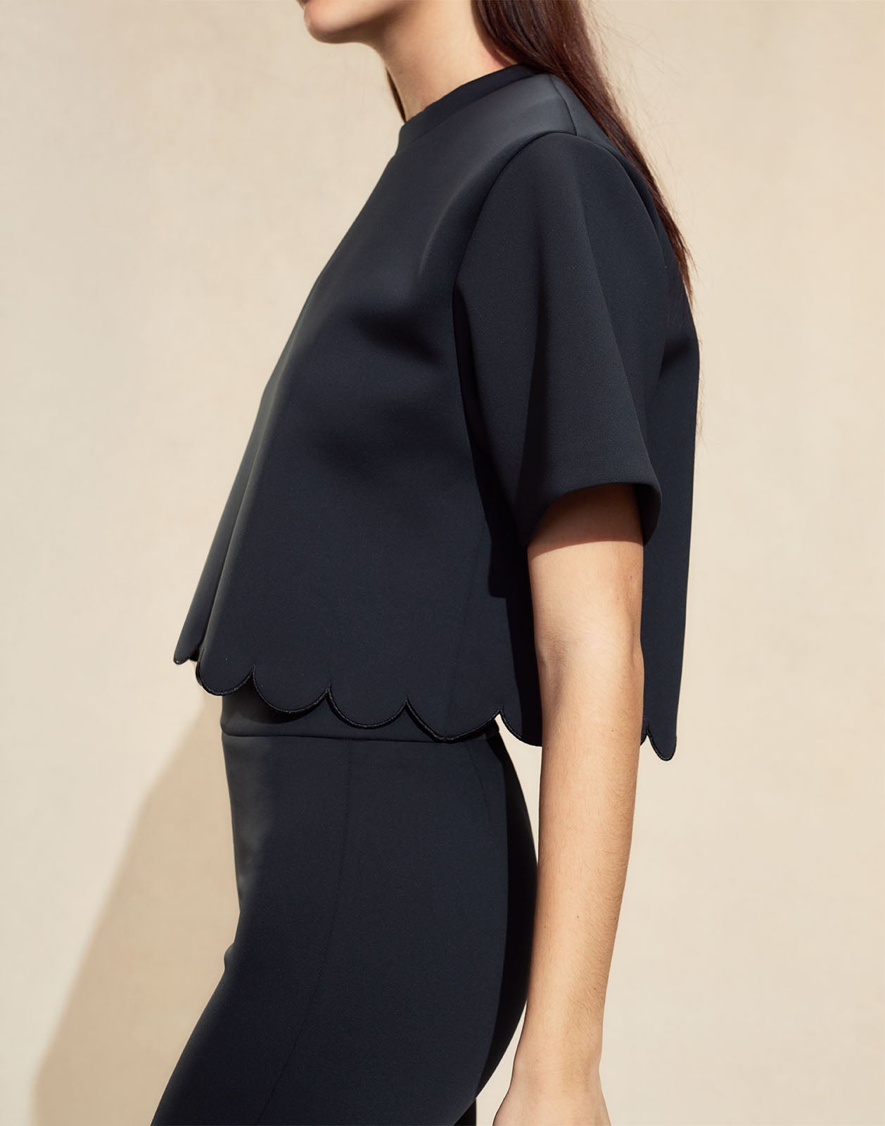 Cynthia Rowley Ella Bonded Scallop Top