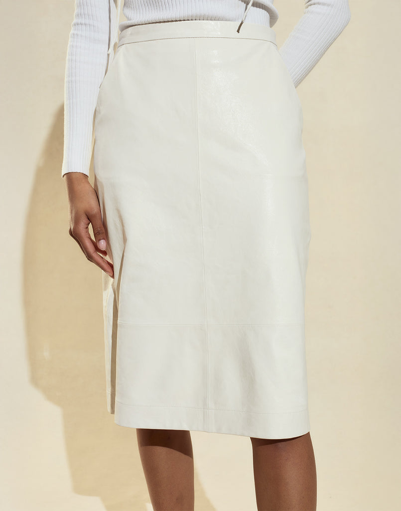 The London Leather Midi Skirt – Cynthia Rowley