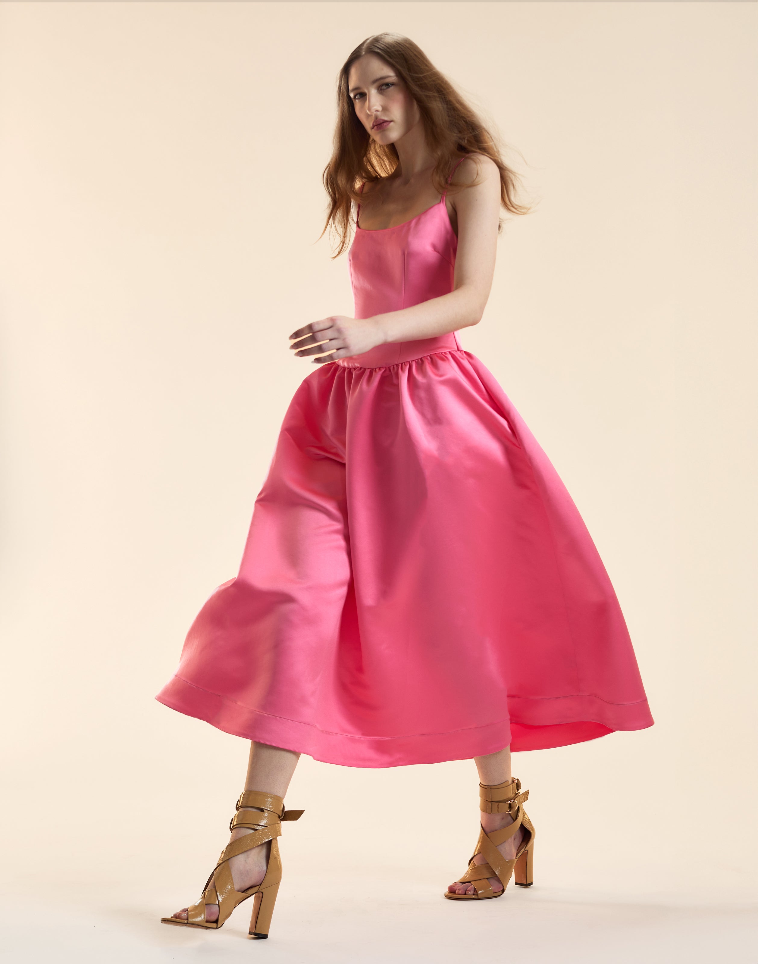 Cynthia Rowley Genevive Satin Midi Dress