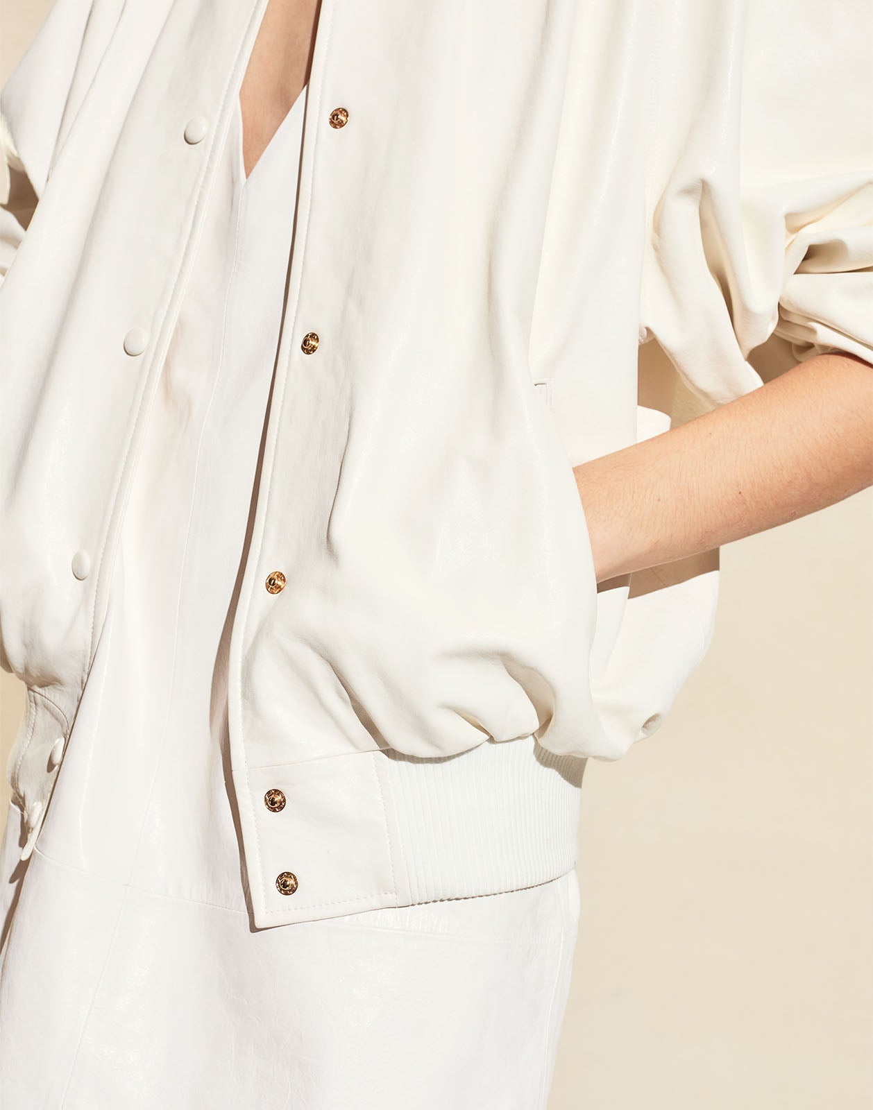Cynthia Rowley Downtown Leather Bomber Jacket