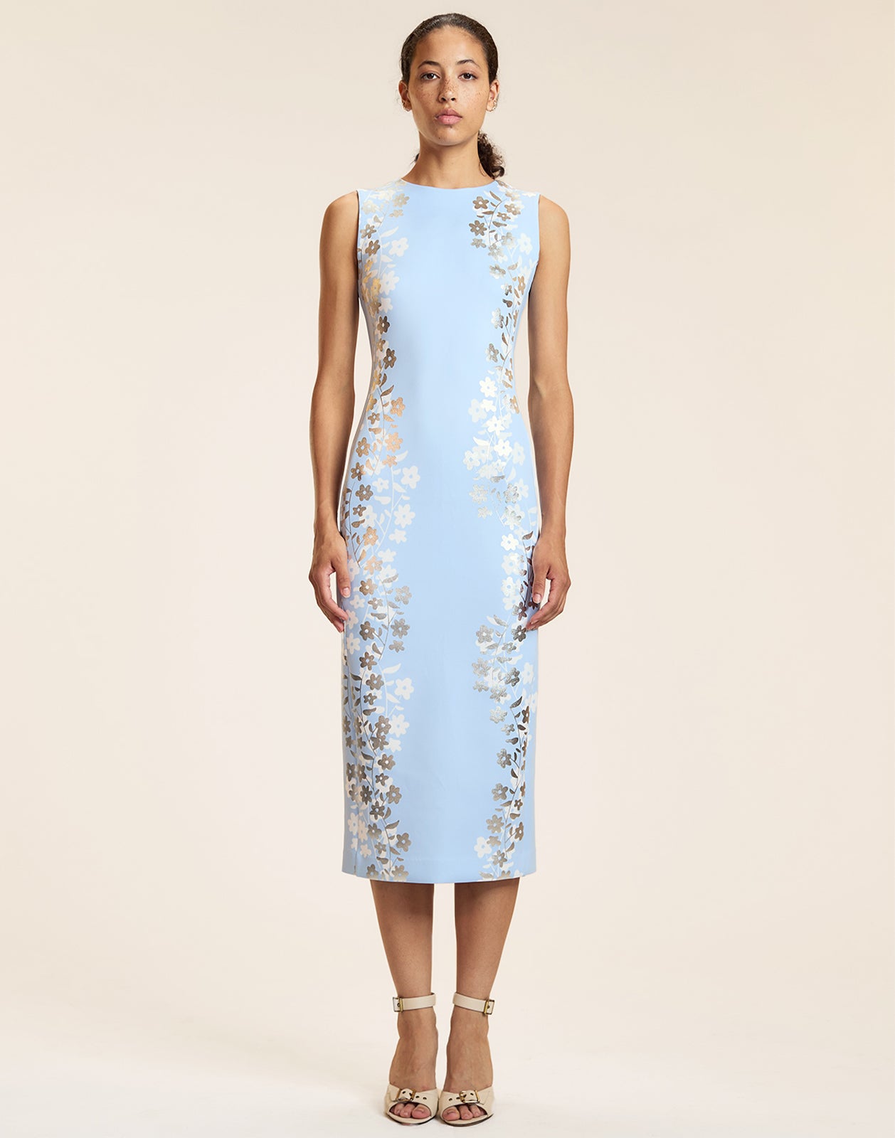 Metallic Bonded Midi Dress