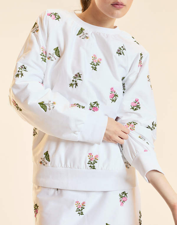 EMBROIDERED PULLOVER in White