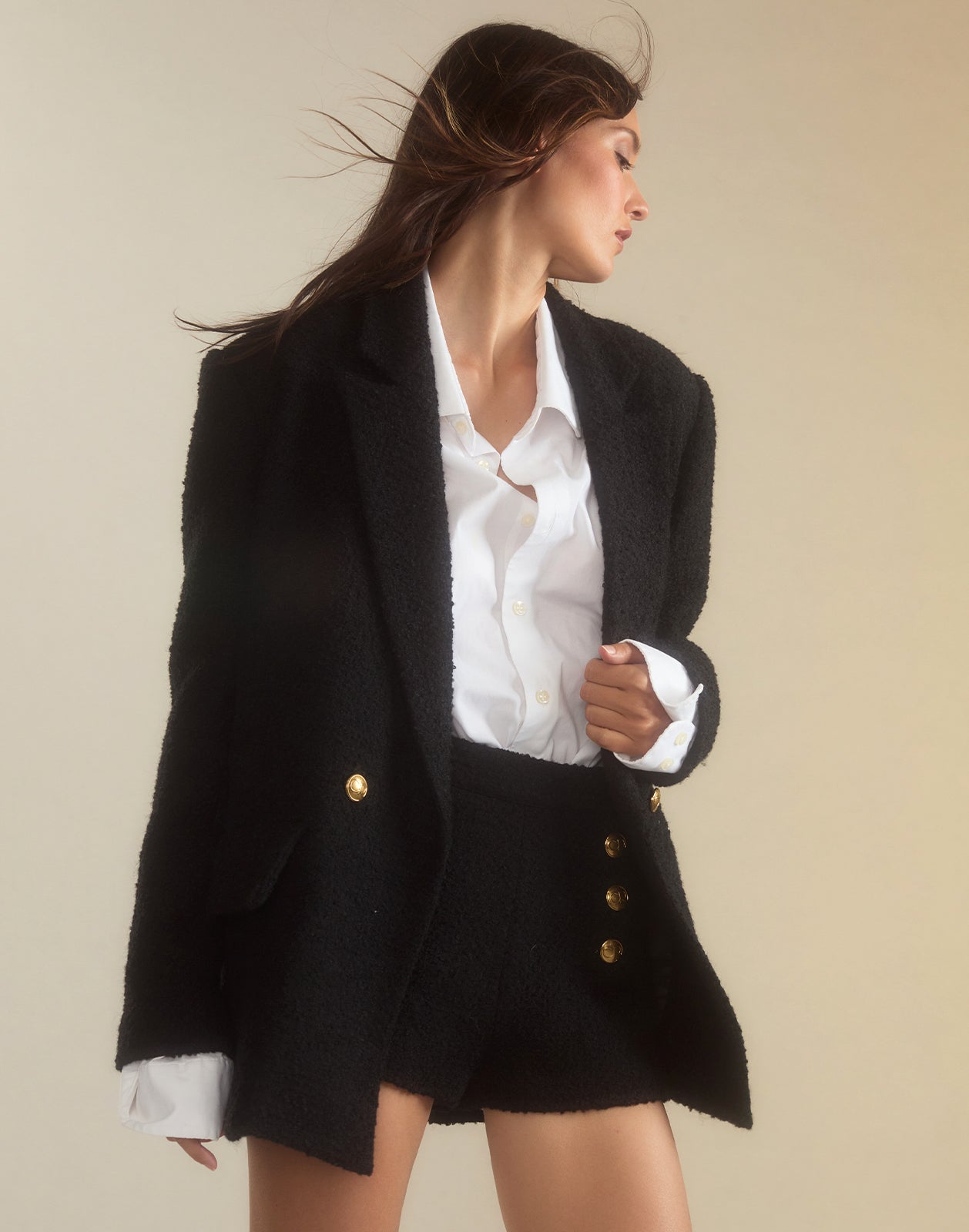 Cynthia Rowley Bardot Bouclé Blazer