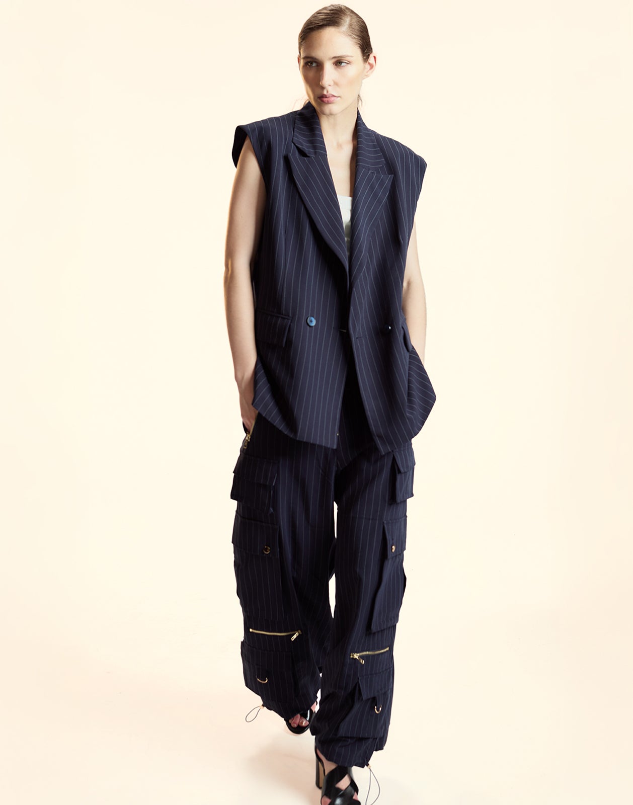 Cynthia Rowley Pinstripe Vest