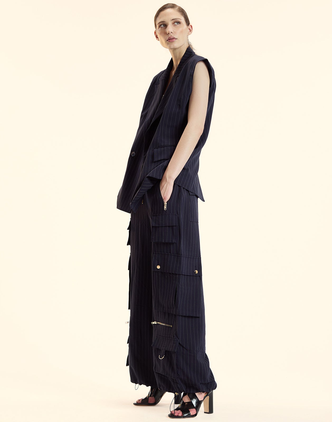 Cynthia Rowley Pinstripe Vest
