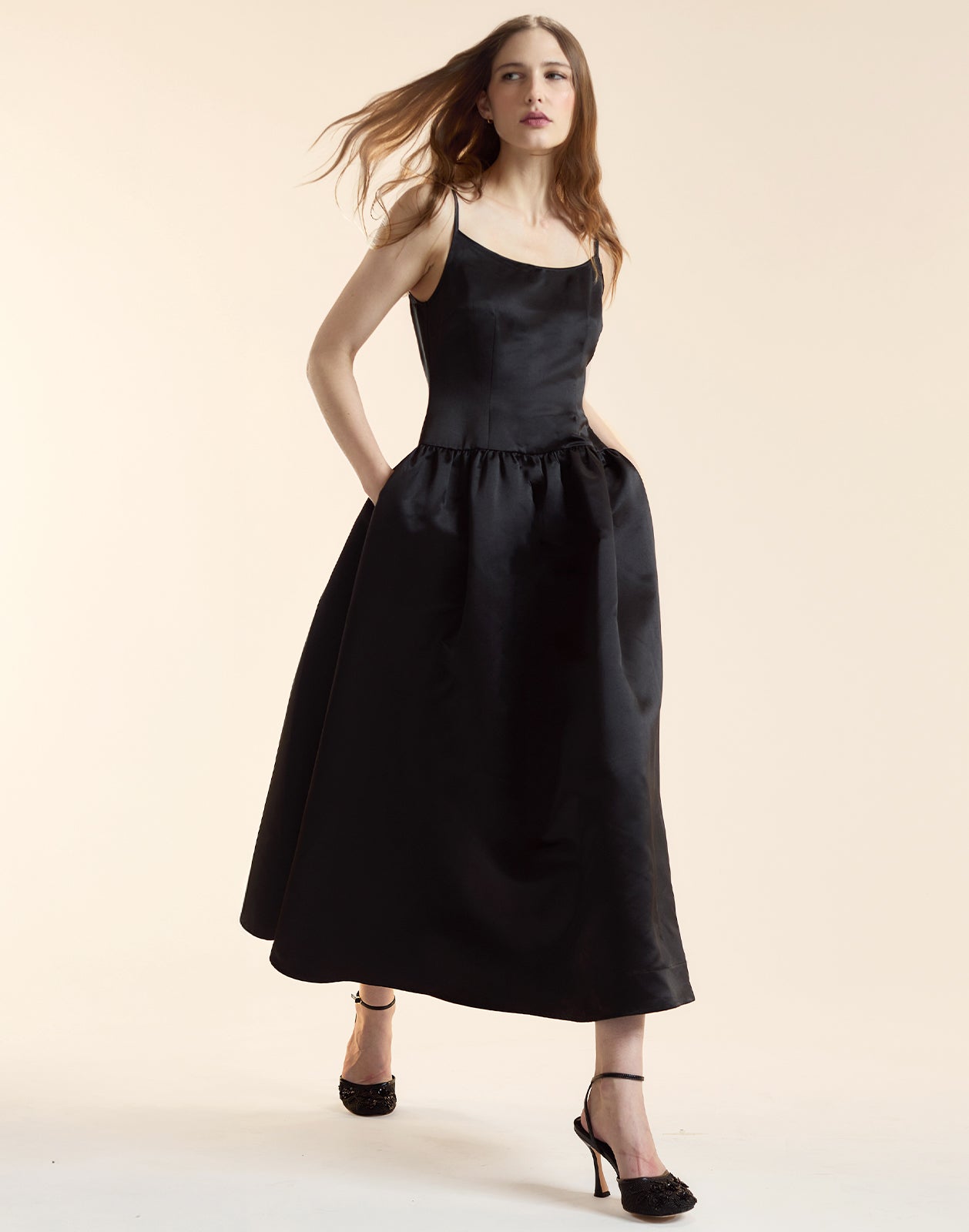 Cynthia Rowley Genevive Satin Midi Dress