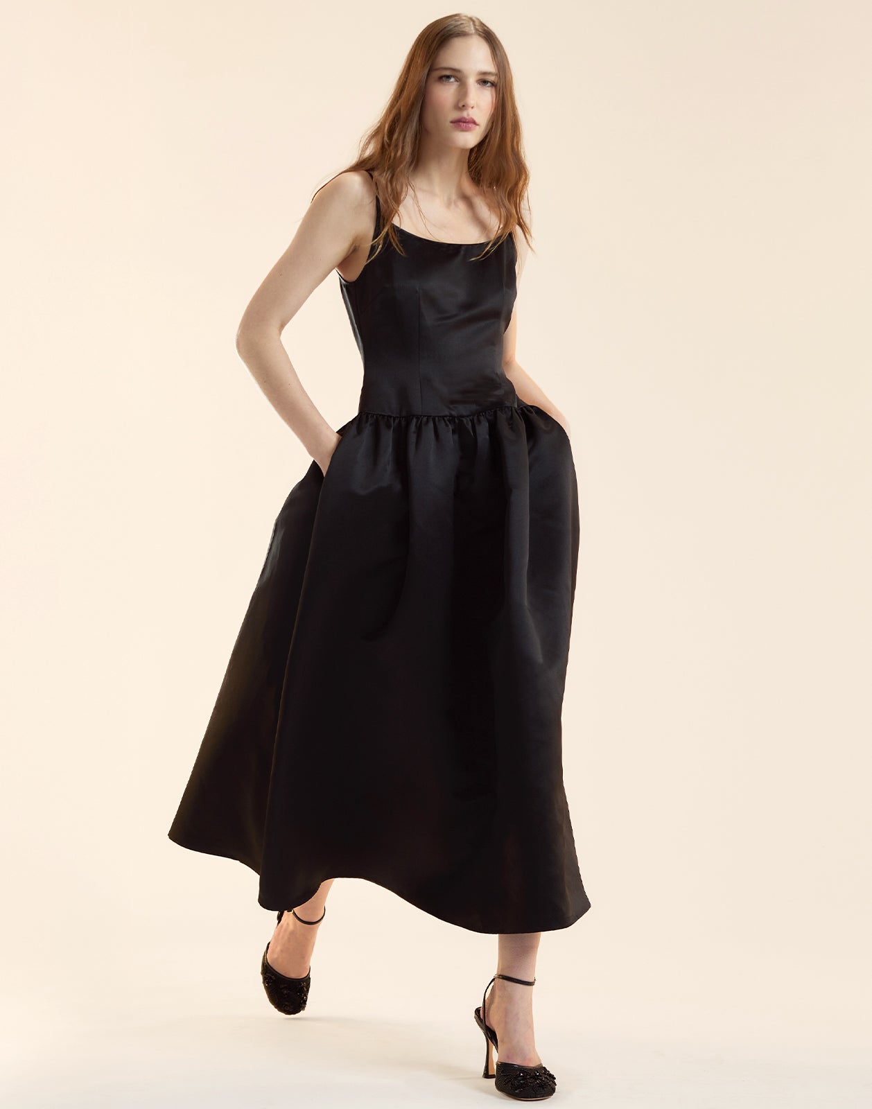 Cynthia Rowley Genevive Satin Midi Dress