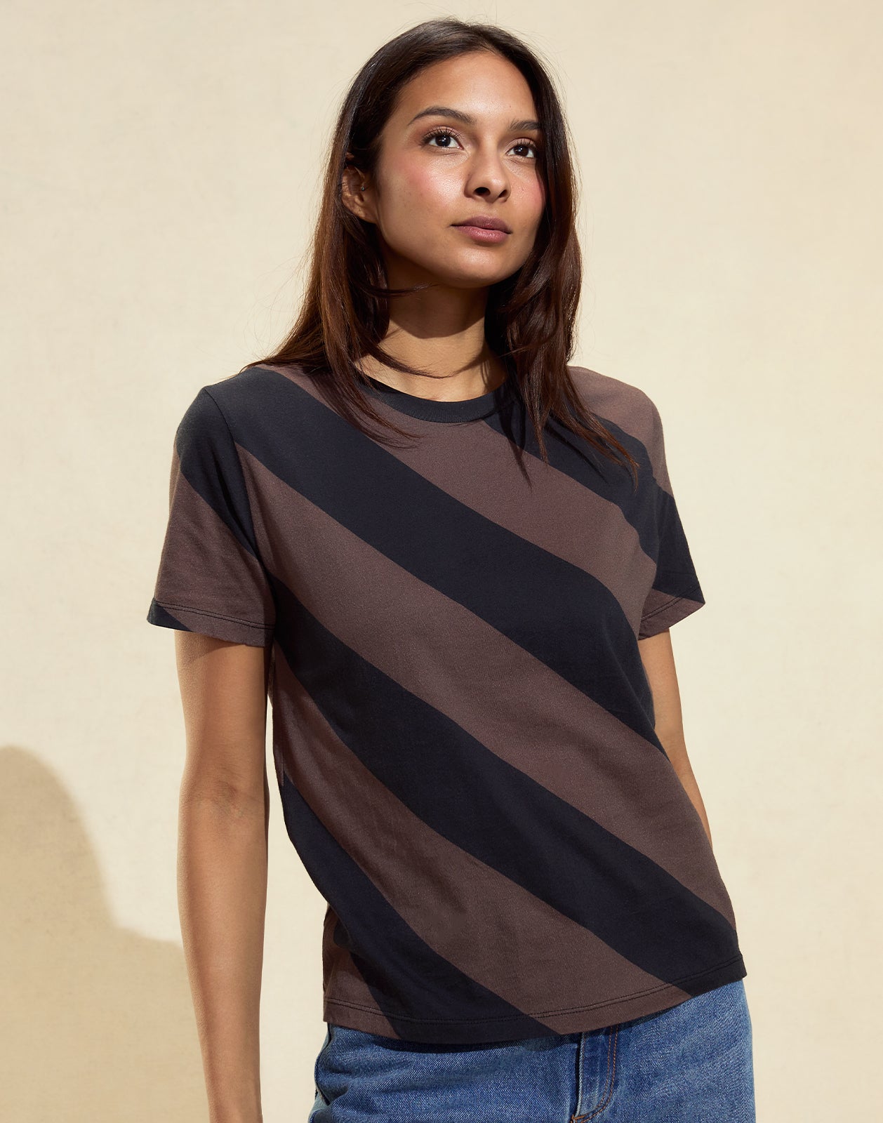 Cynthia Rowley Diagonal Stripe Tee