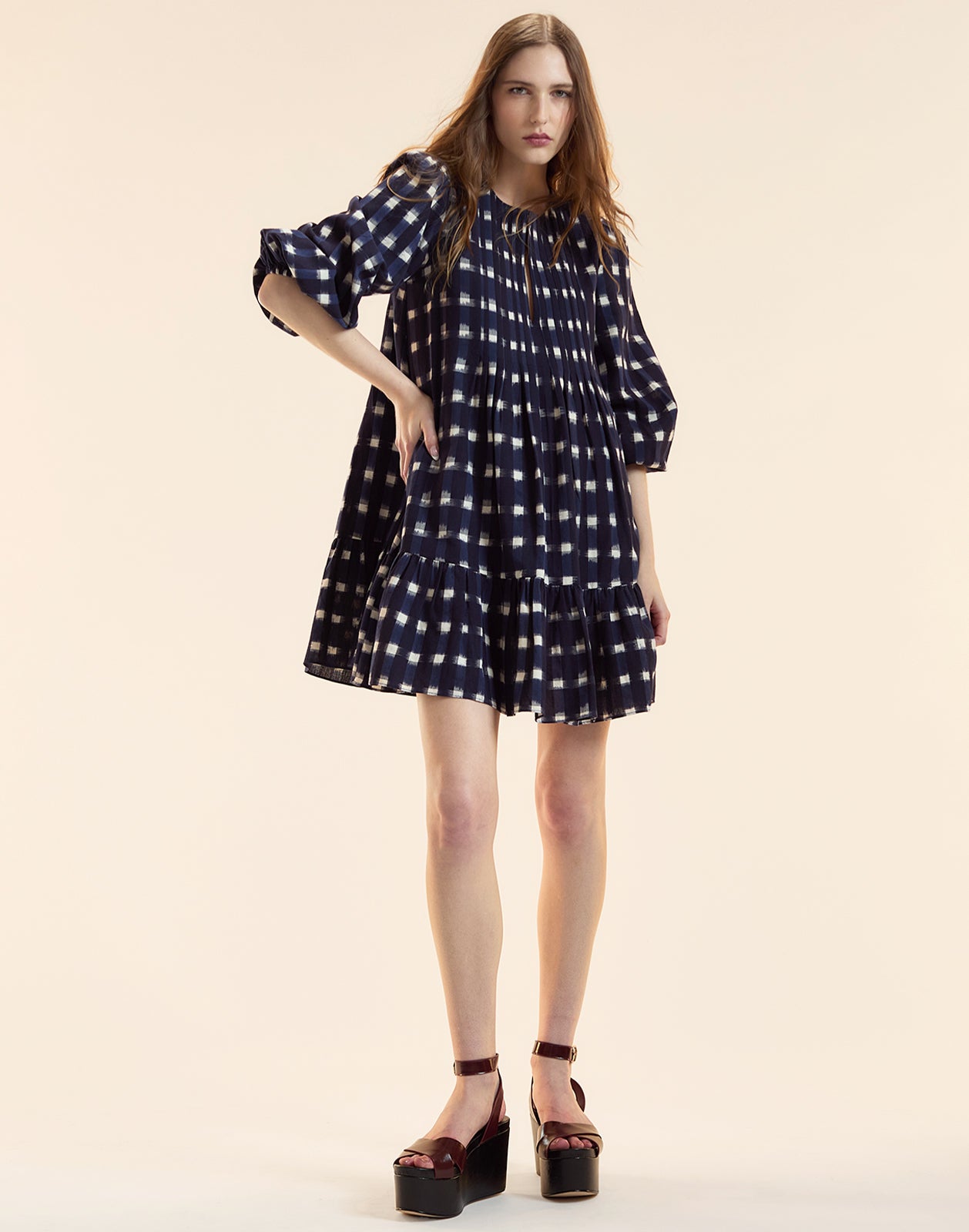 Ingrid Pintuck Mini Dress