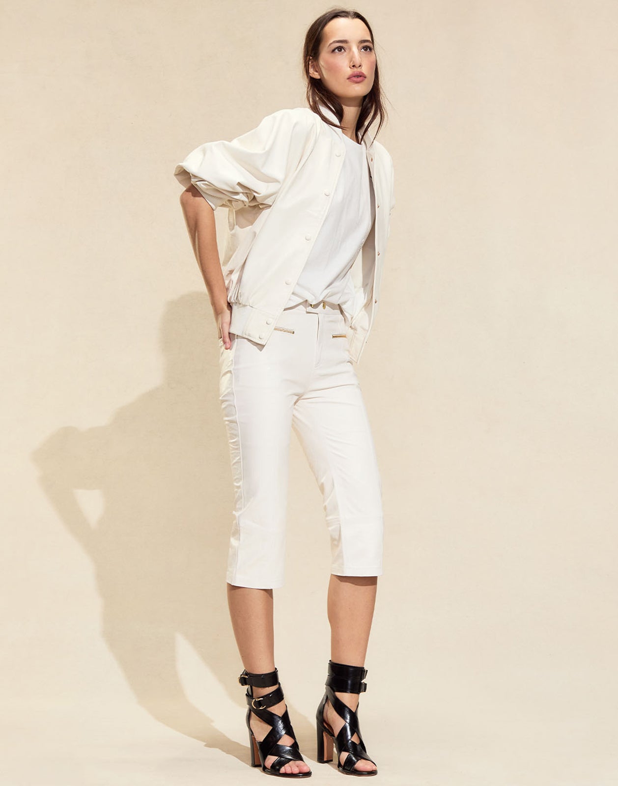 Cynthia Rowley Downtown Leather Bomber Jacket