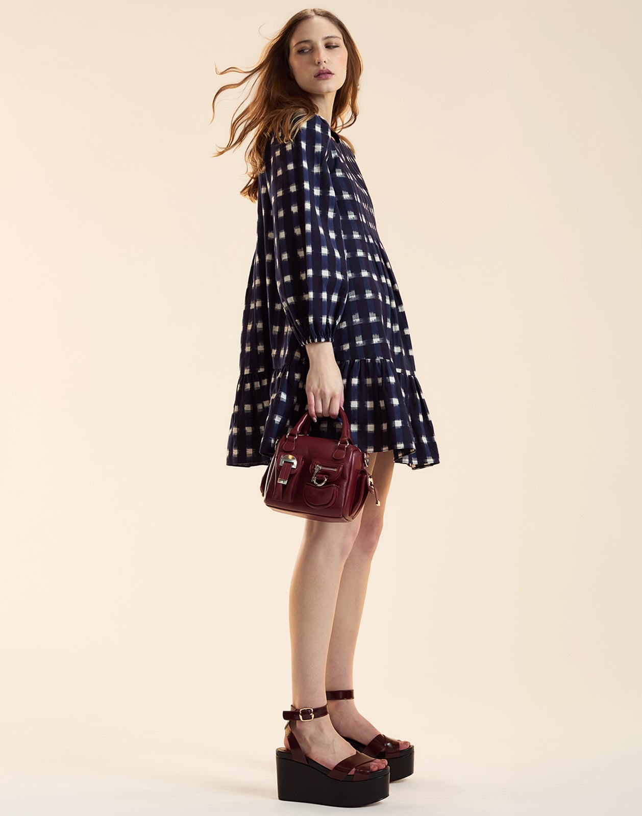 Ingrid Pintuck Mini Dress