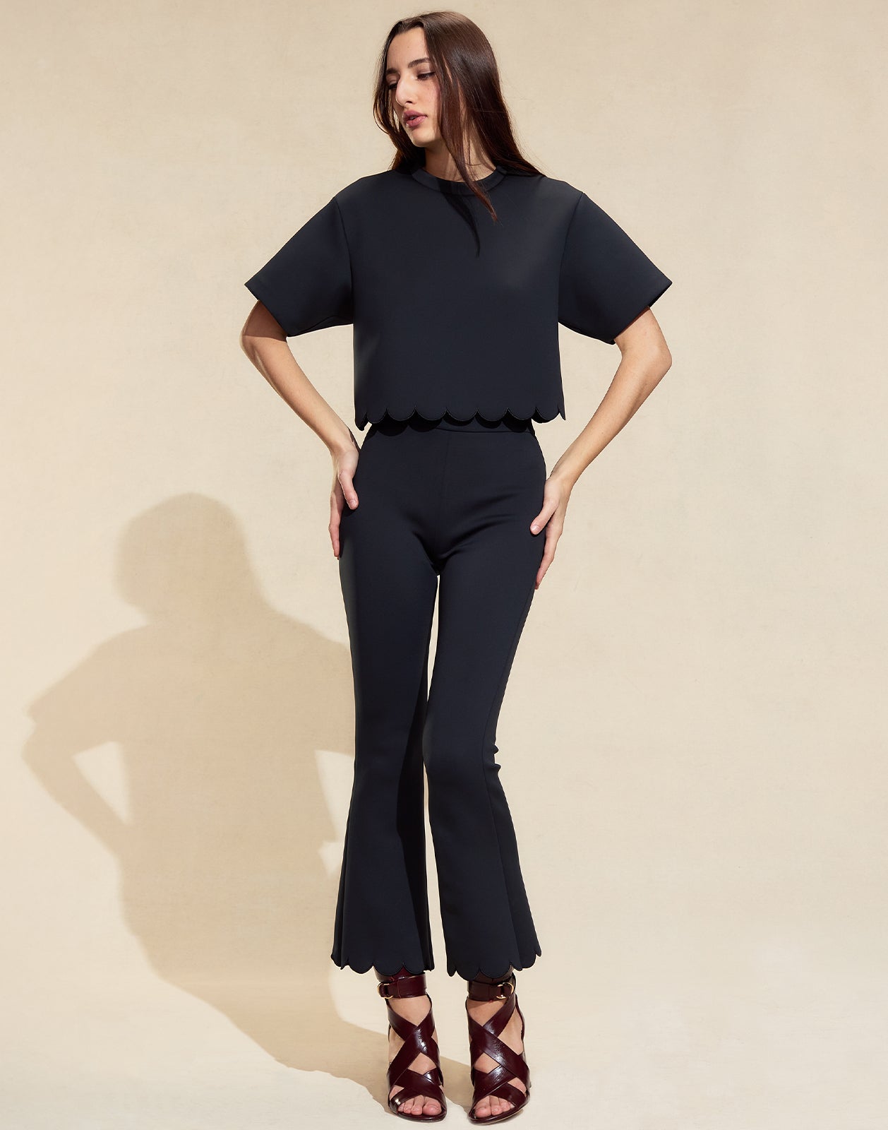 Cynthia Rowley Ella Bonded Scallop Pants
