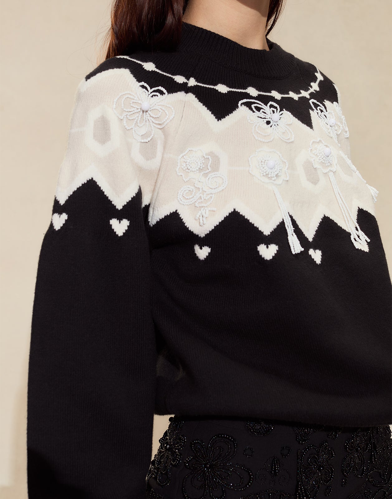 Cynthia Rowley Milei Beaded Sweater