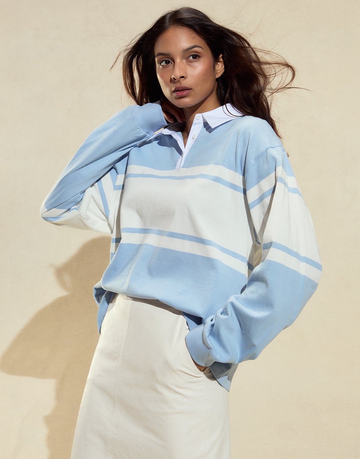 Cynthia Rowley Ardie Striped Rugby Shirt