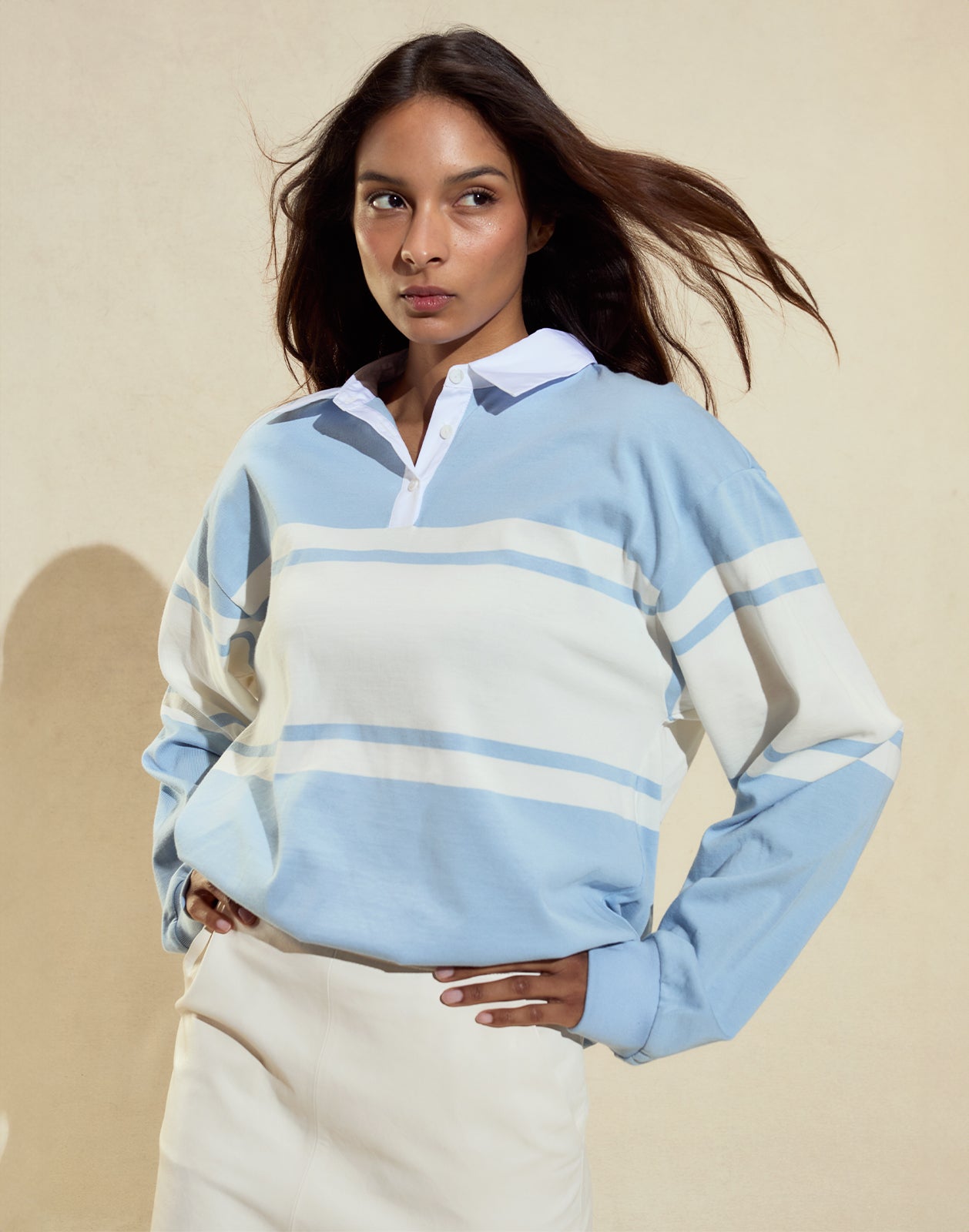 Cynthia Rowley Ardie Striped Rugby Shirt