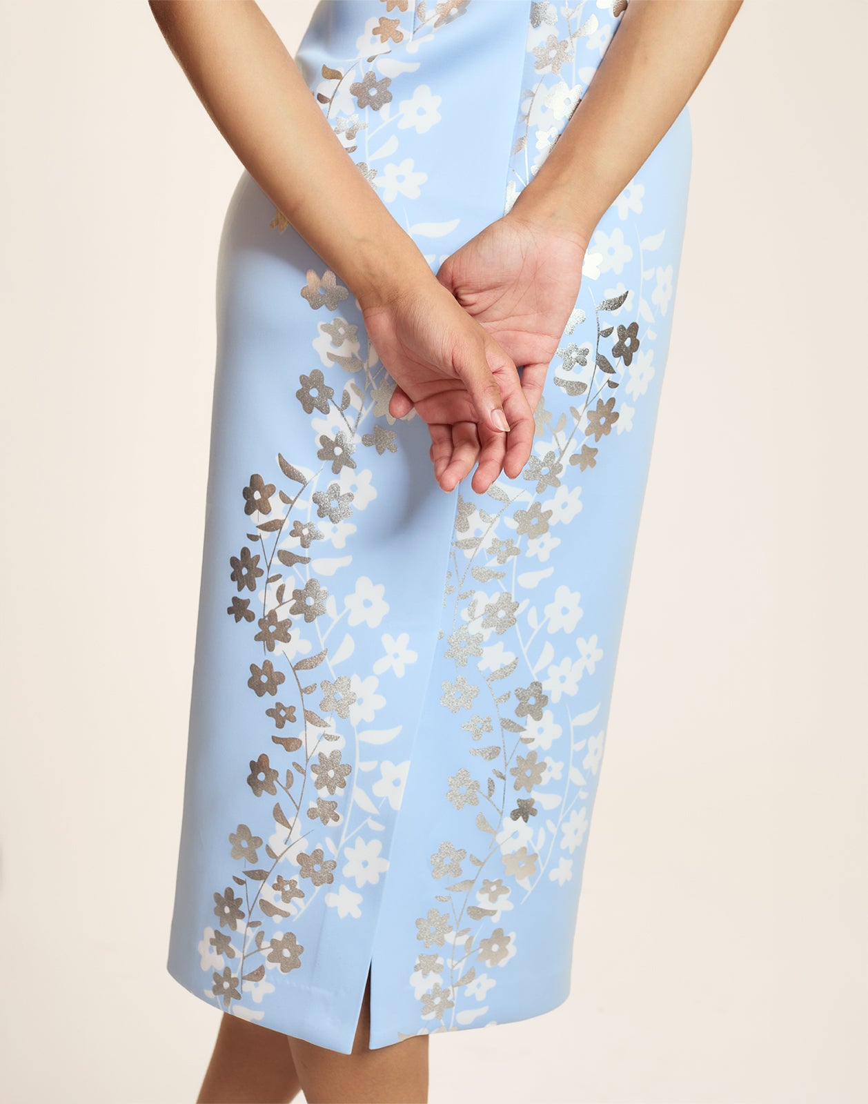 Metallic Bonded Midi Dress