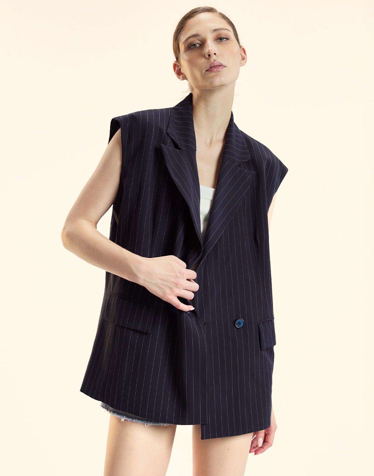 Cynthia Rowley Pinstripe Vest