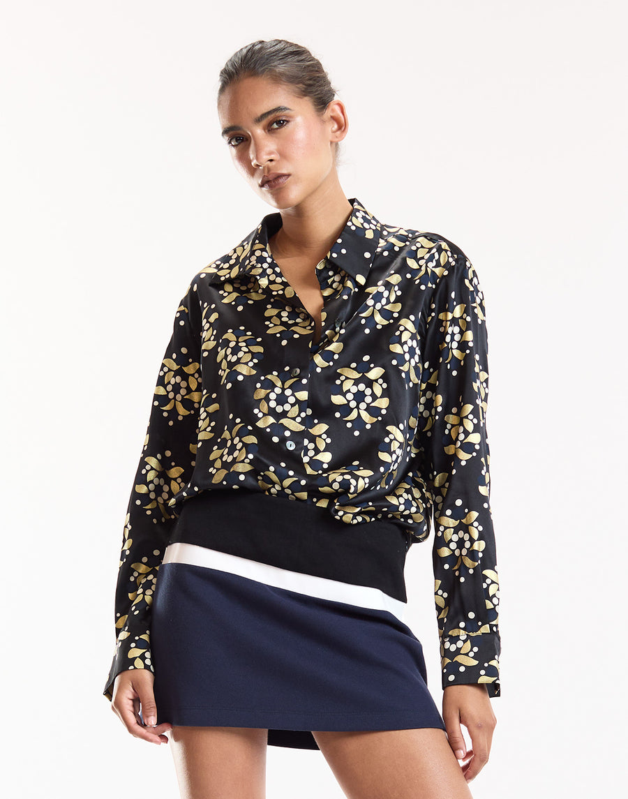Gold Filigree Silk Shirt