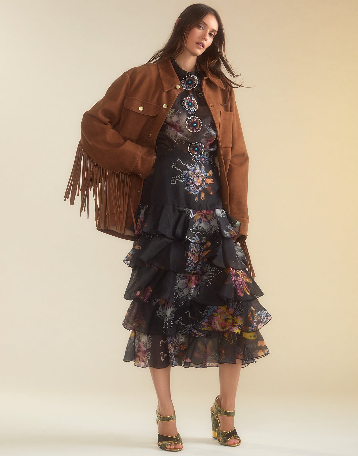 Cynthia Rowley Westward Fringe Suede Jacket