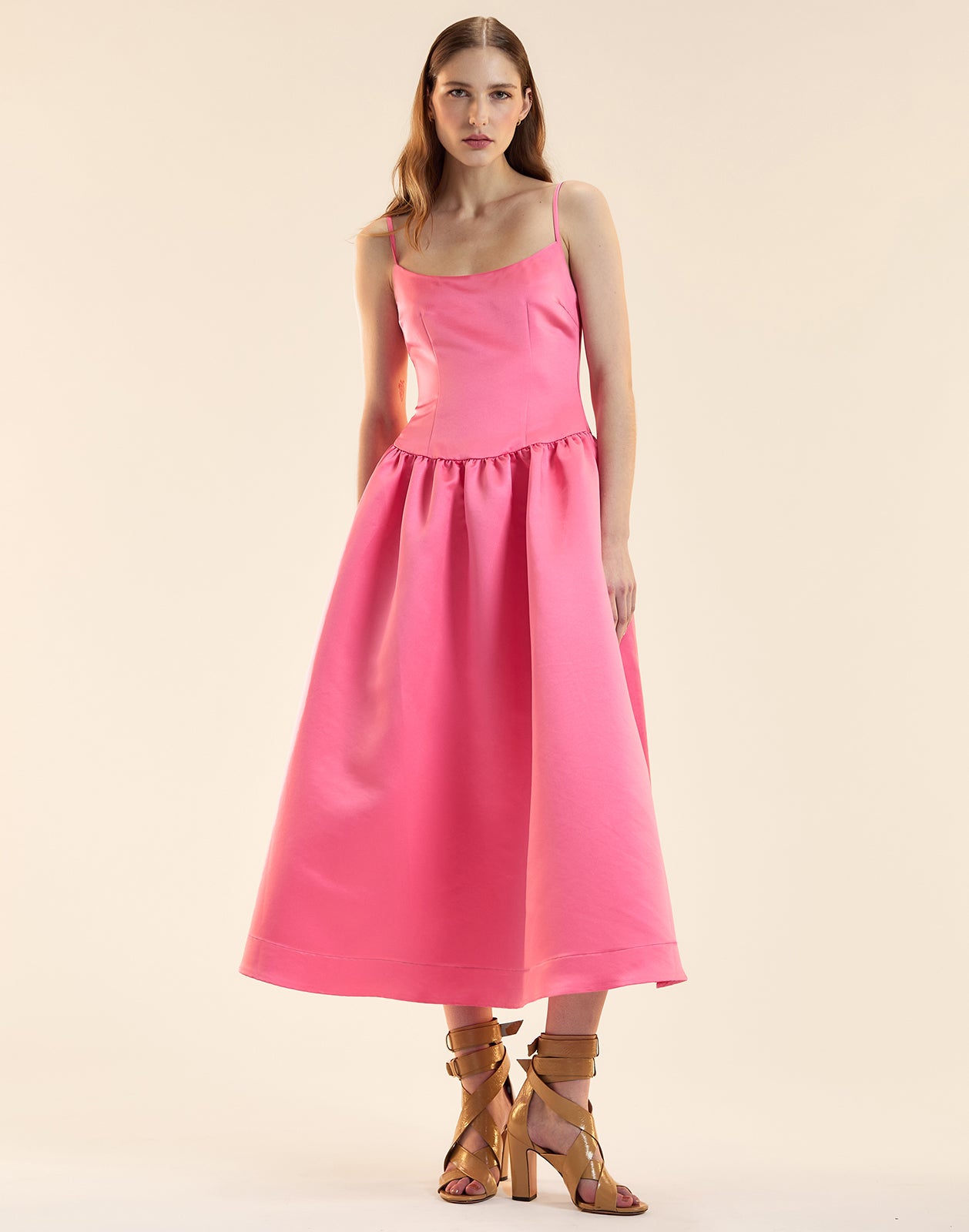 Cynthia Rowley Genevive Satin Midi Dress