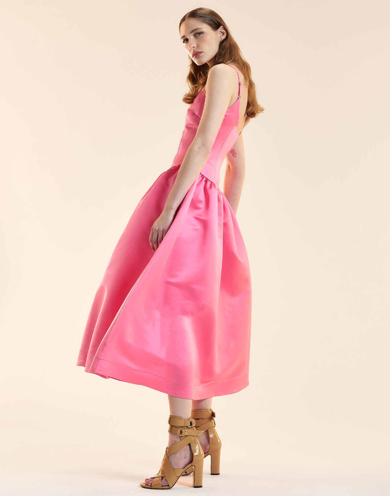Cynthia Rowley Genevive Satin Midi Dress