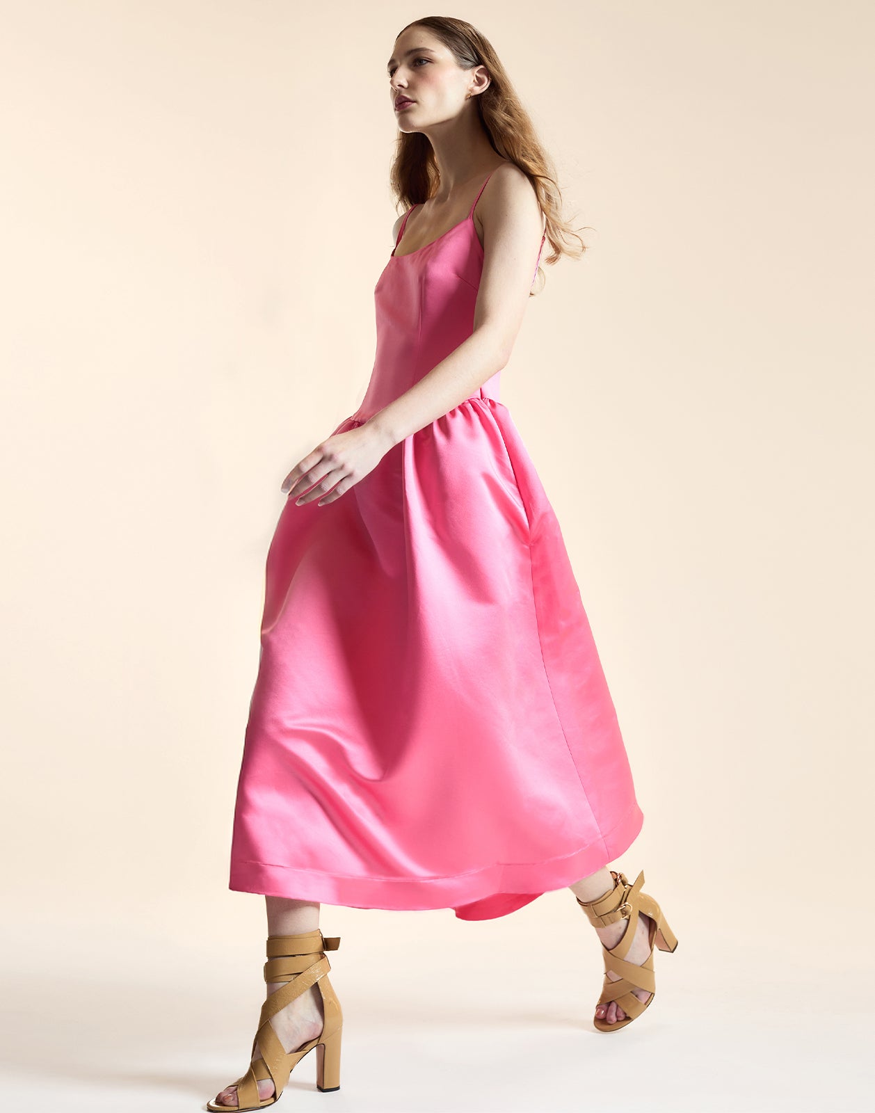 Cynthia Rowley Genevive Satin Midi Dress