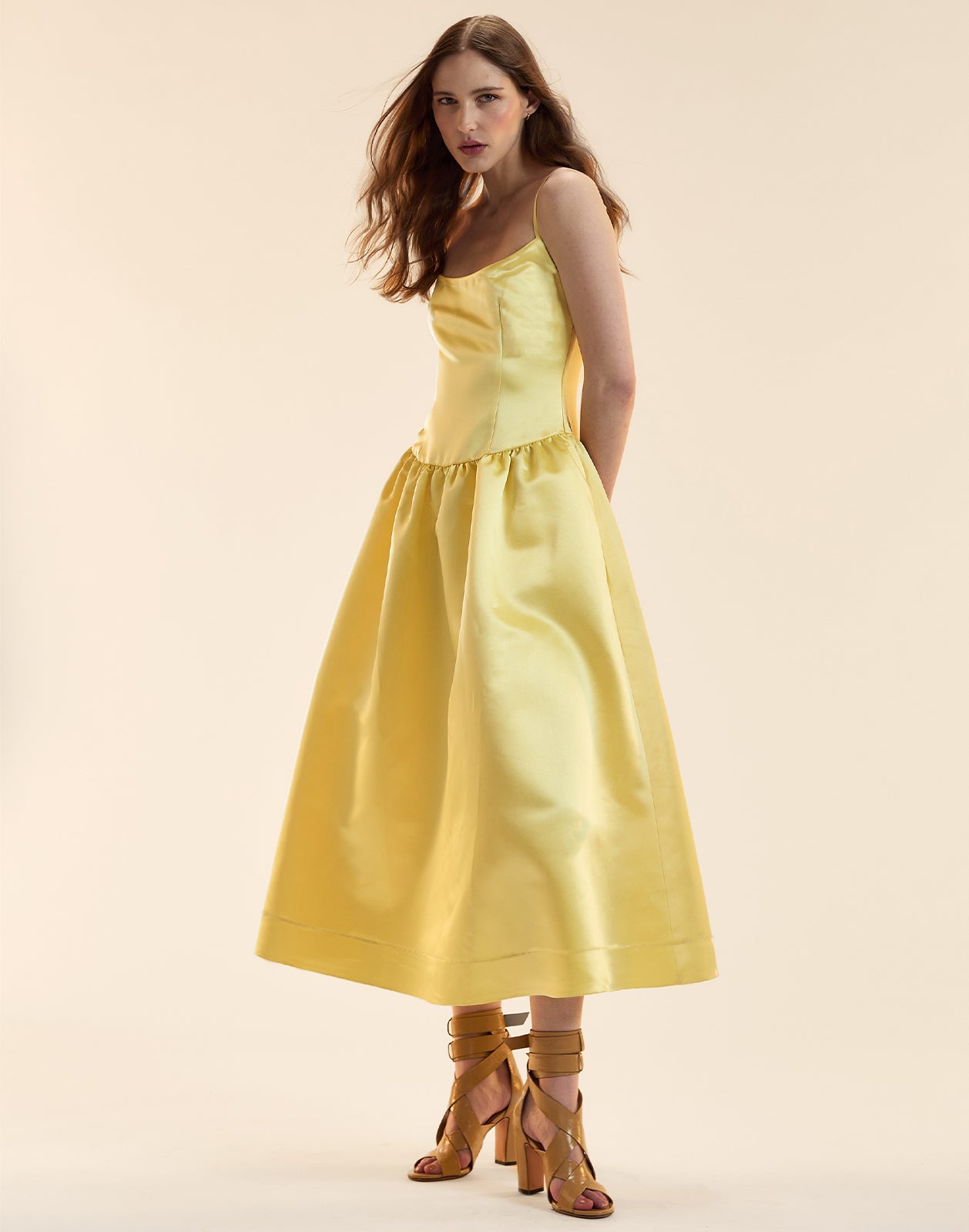 Cynthia Rowley Genevive Satin Midi Dress
