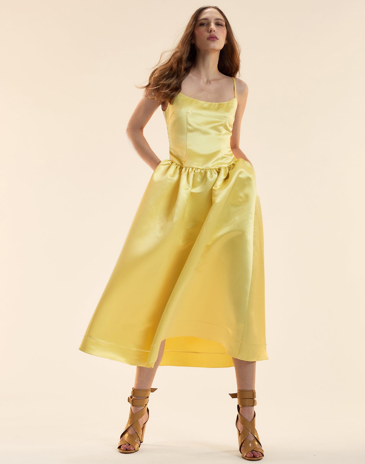 Cynthia Rowley Genevive Satin Midi Dress