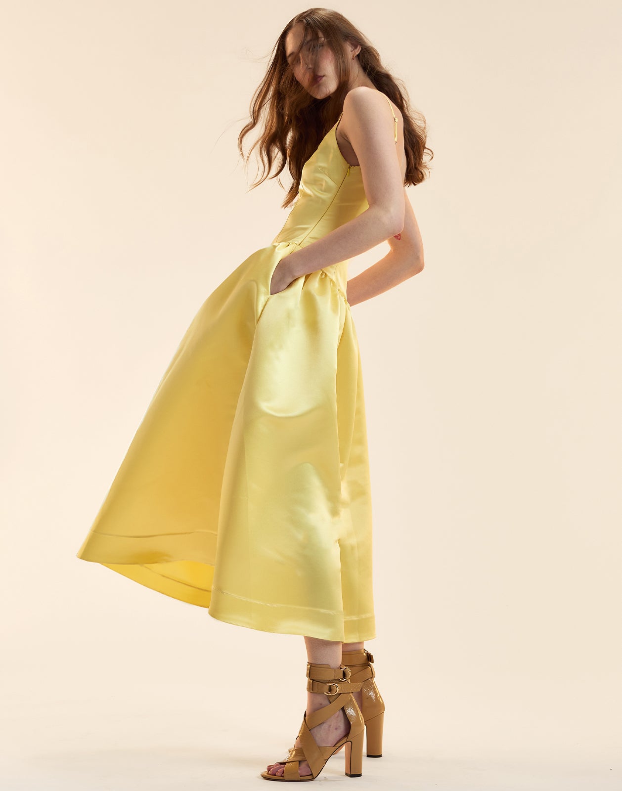 Cynthia Rowley Genevive Satin Midi Dress