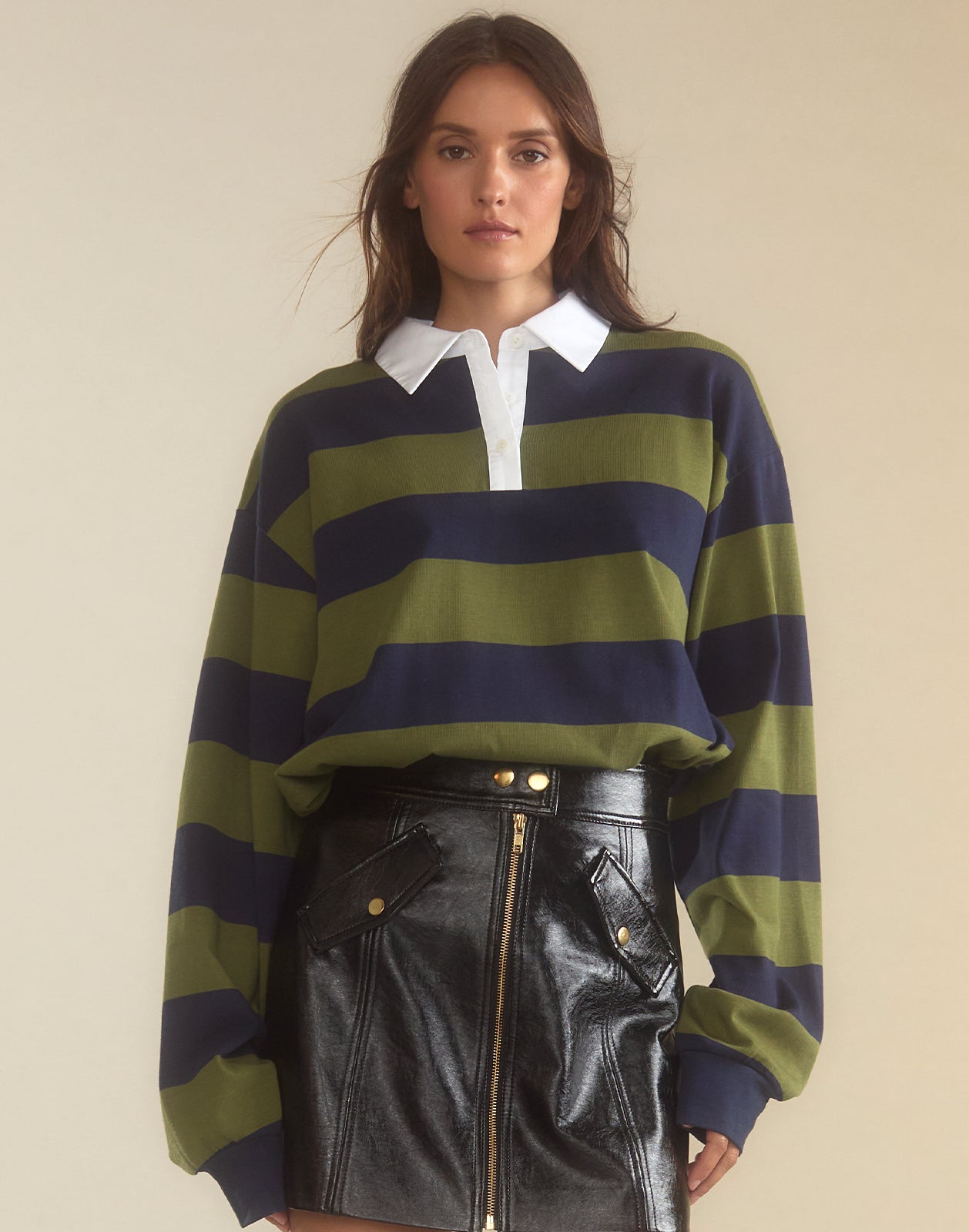 Cynthia Rowley Ardie Striped Rugby Shirt
