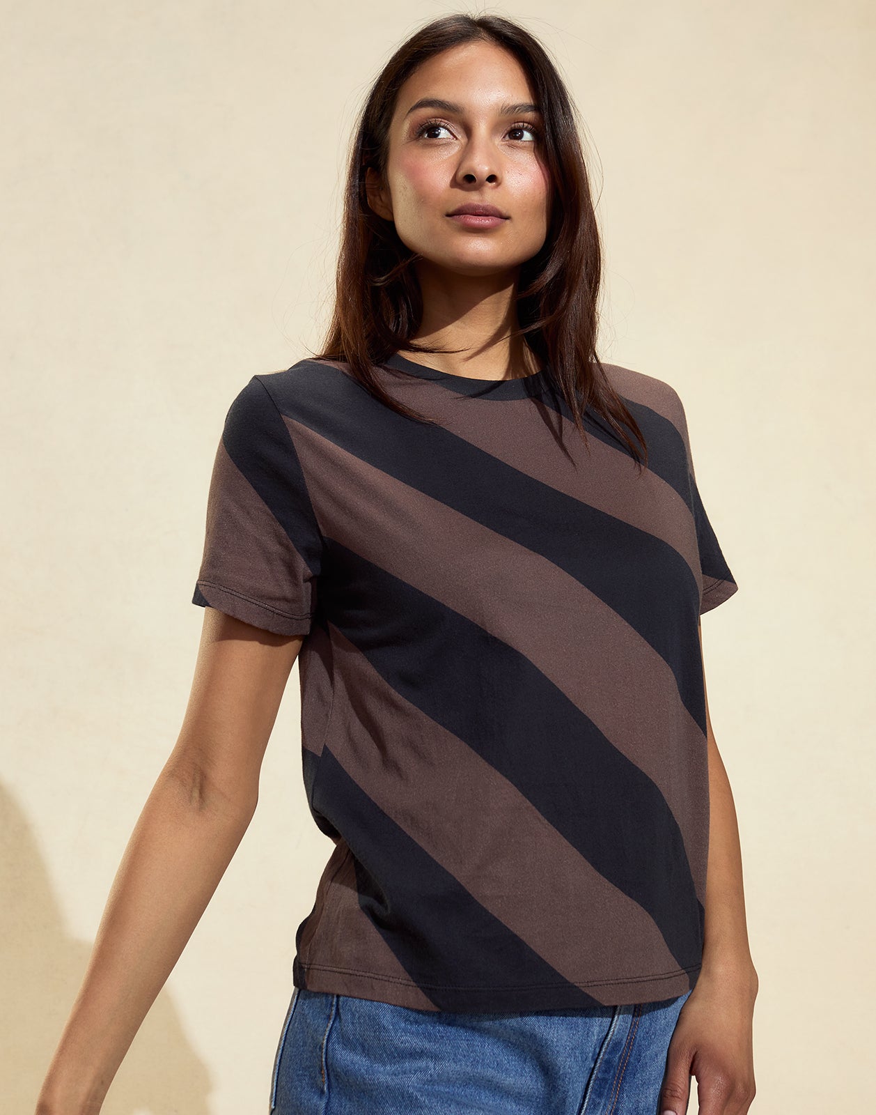 Cynthia Rowley Diagonal Stripe Tee