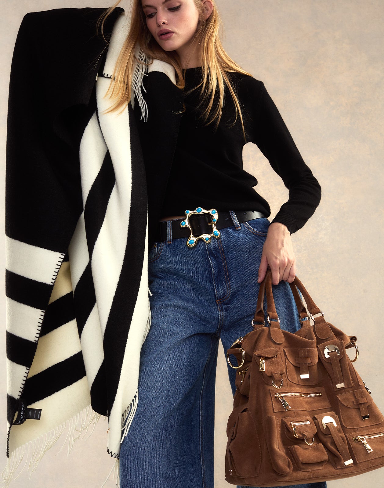 Cynthia Rowley Suede Cargo Pocket Bag