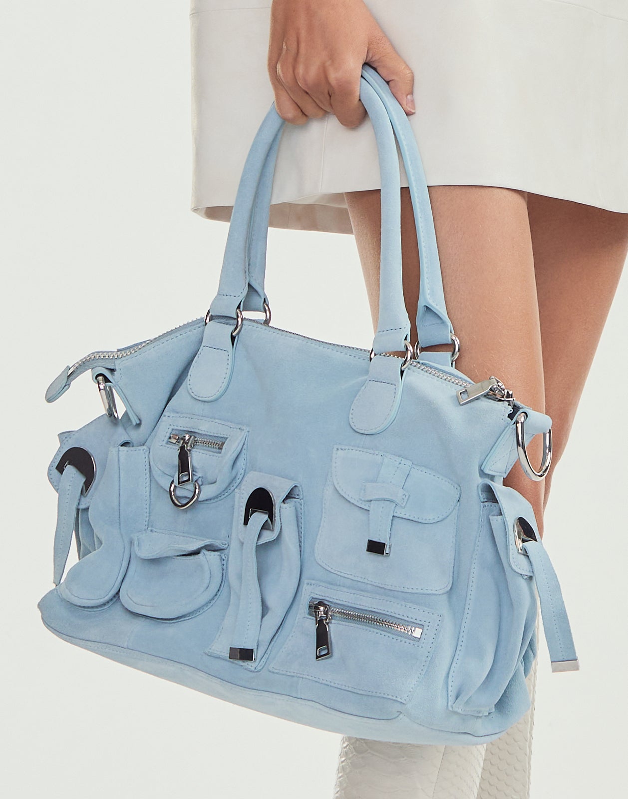 Cynthia Rowley Suede Cargo Pocket Shoulder Bag