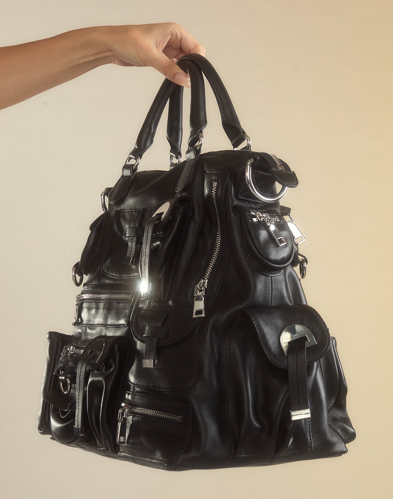 Cynthia Rowley Leather Cargo Pocket Bag