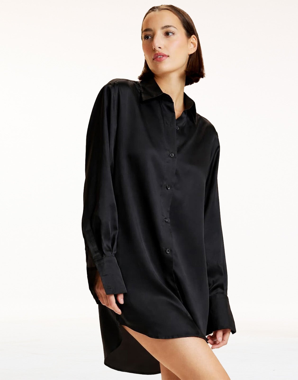 Collectible Silk Shirt Dress / Black / XS / Cynthia Rowley