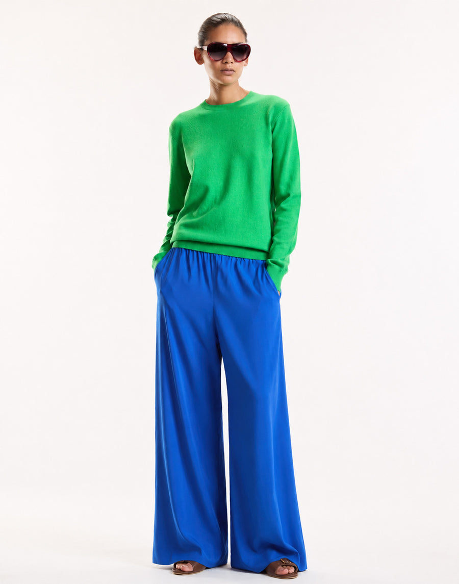 BLUE SATIN LOUNGE PANT