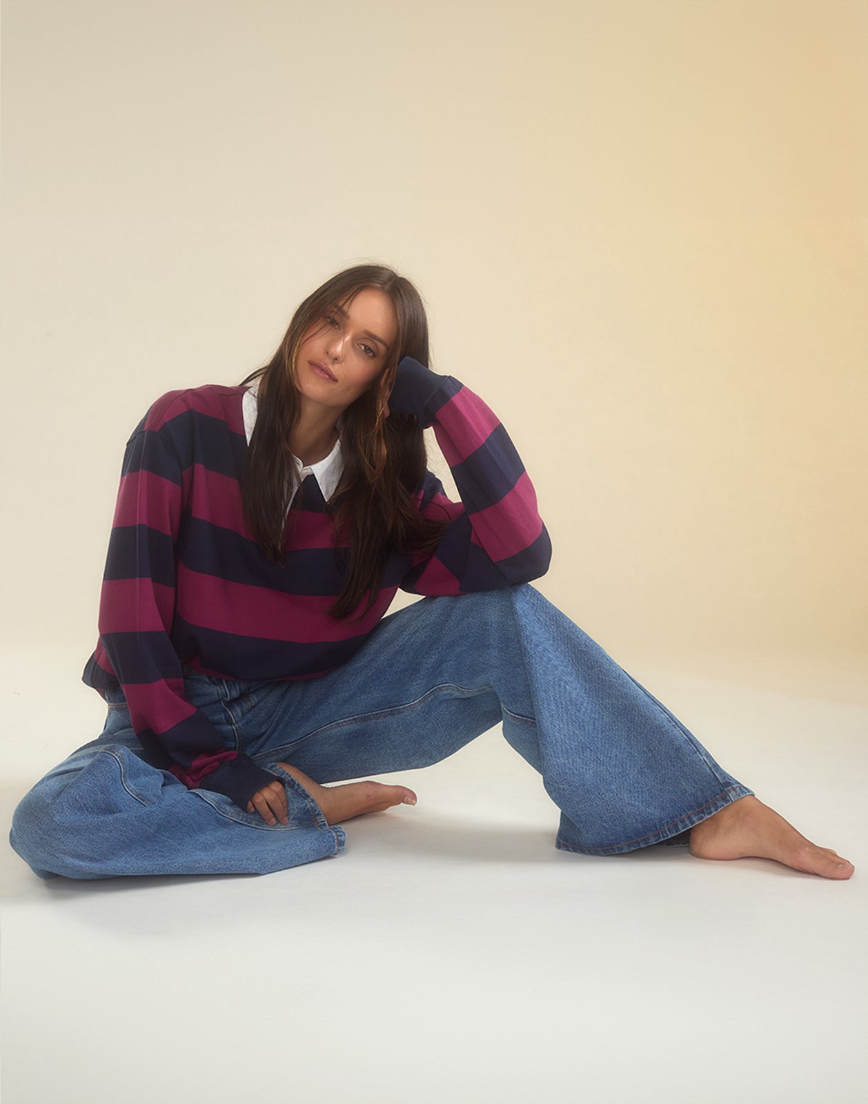 Cynthia Rowley Ardie Striped Rugby Shirt