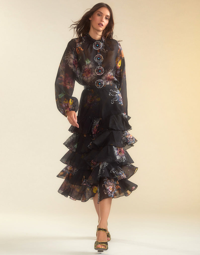 スカート Purple Silk Organza Skirt Gucci Purple Silk Organza Skirt - Runway Catalog