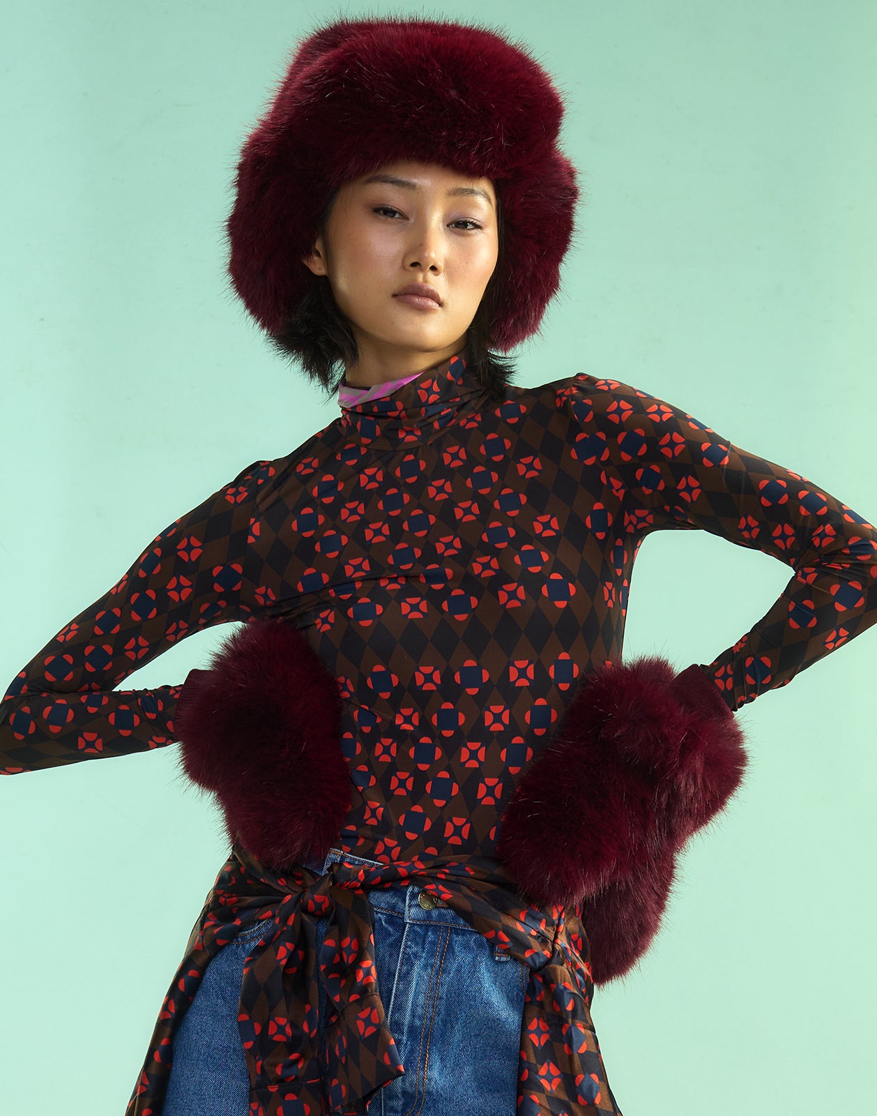 Faux Fur Oversized Mittens