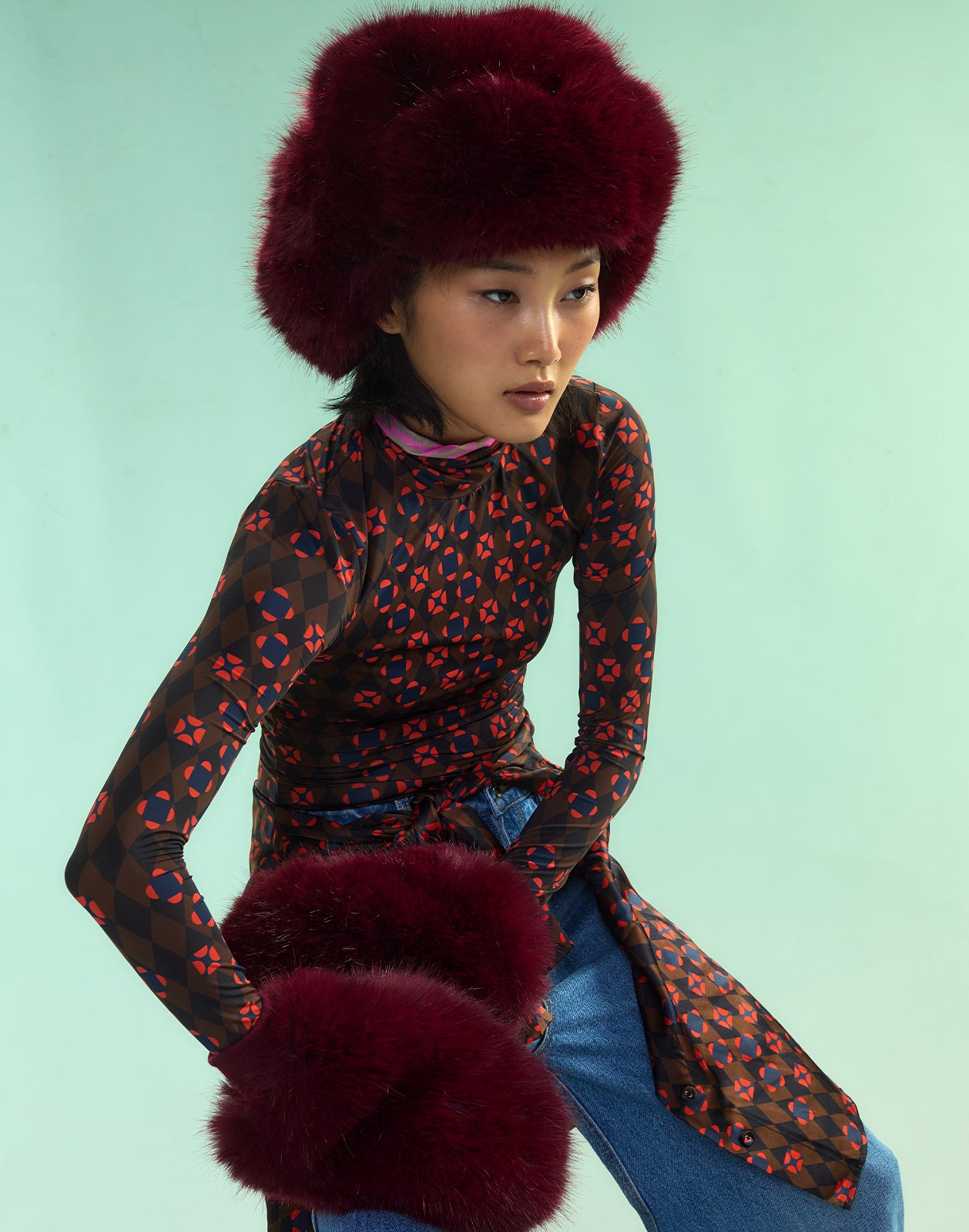 Faux Fur Oversized Mittens