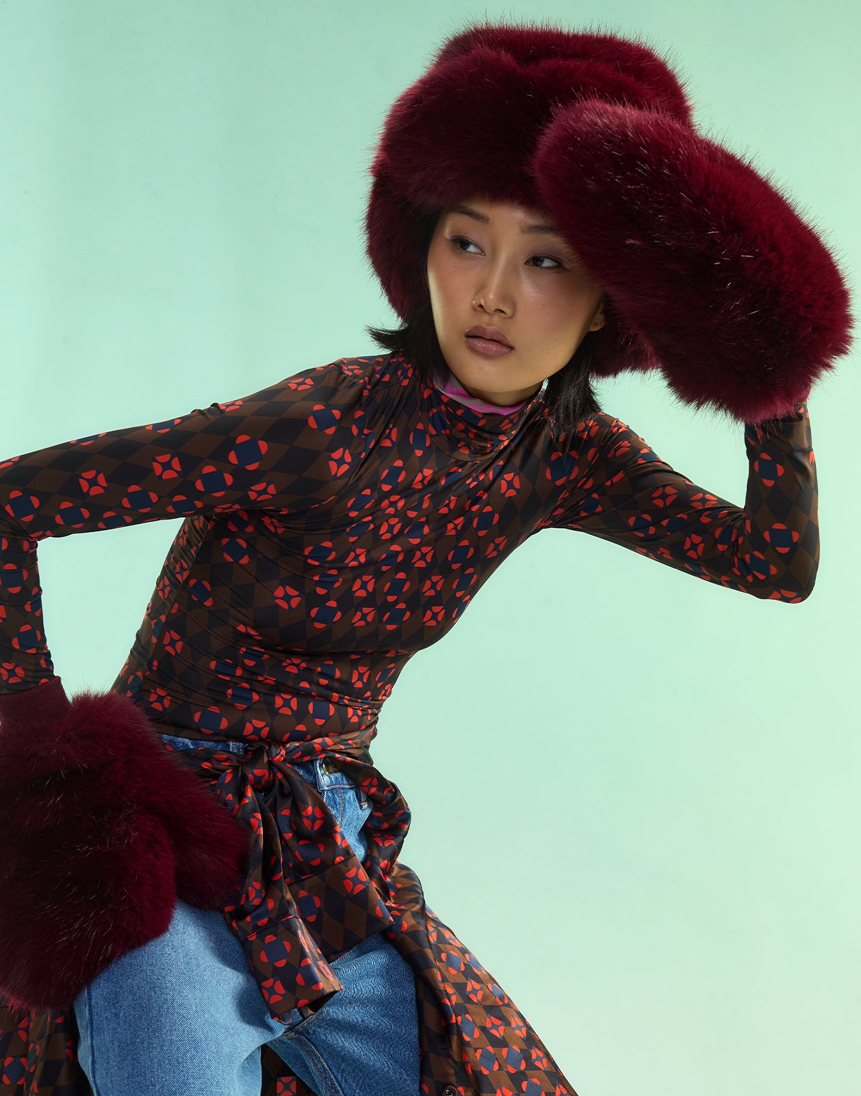 Faux Fur Oversized Mittens