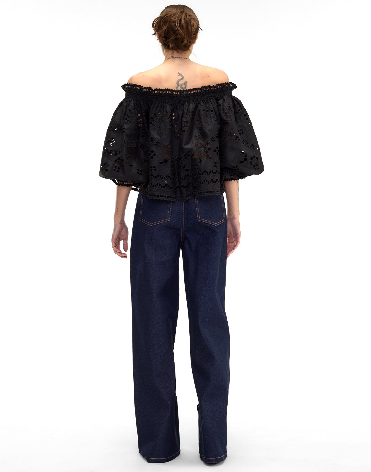 Cynthia Rowley Embroidered Wide-leg Jean