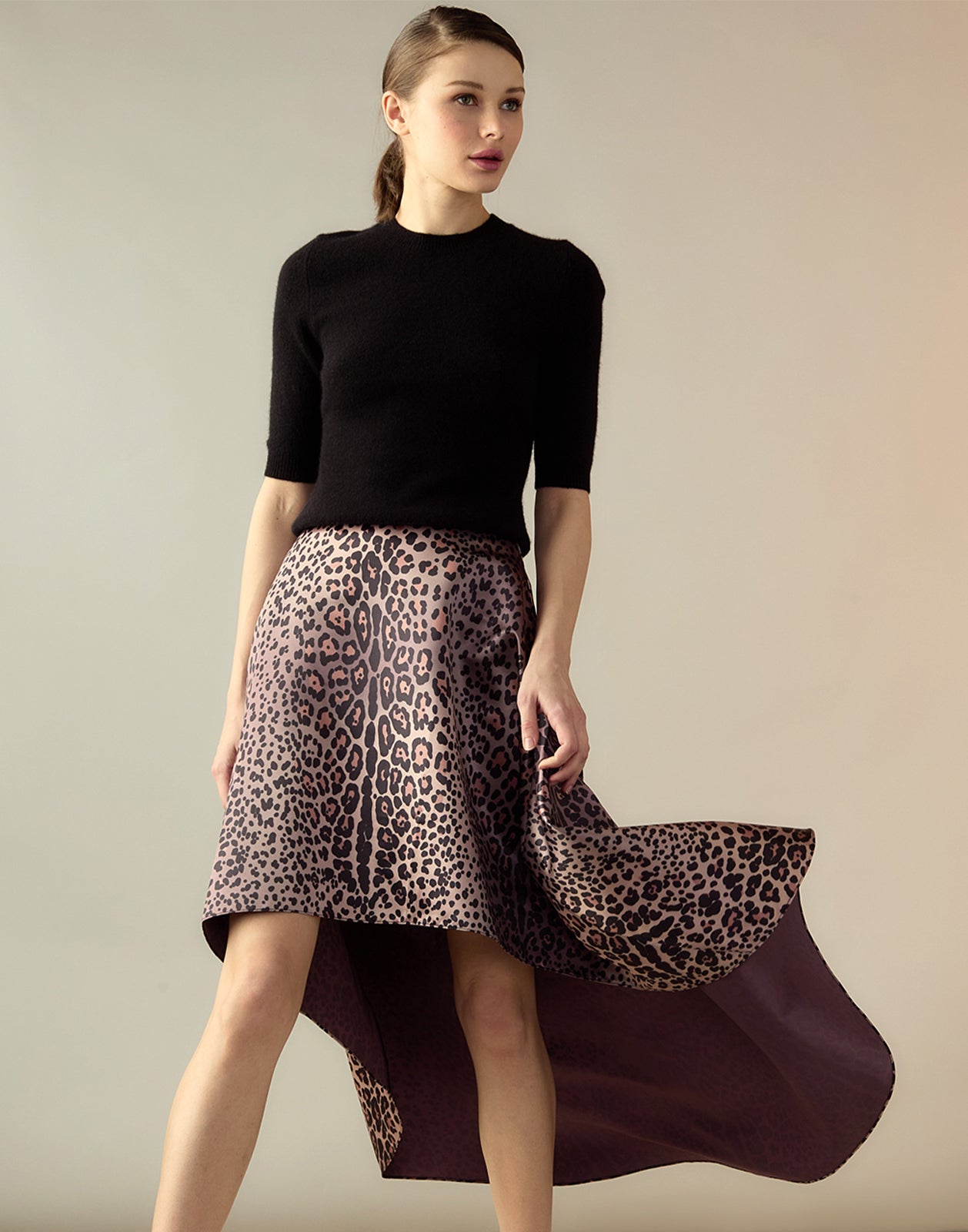 Leopardess Satin Skirt