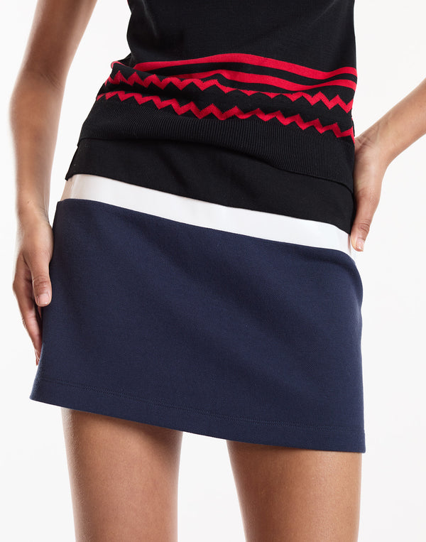 Navy ColorBlock Mini Skirt