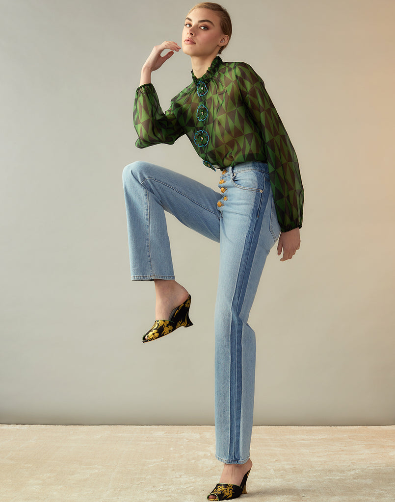 Evergreen Silk Organza Shirt