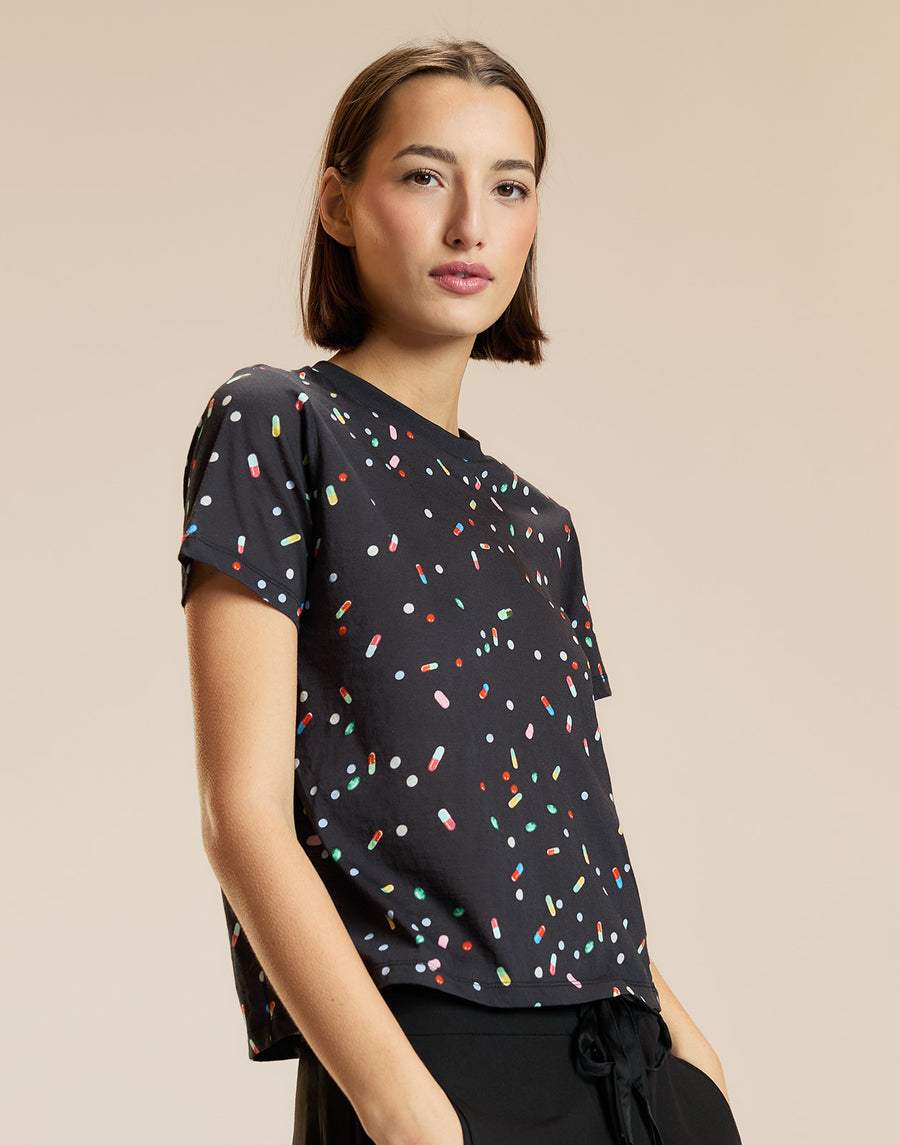 Black Pill Patterned Tee
