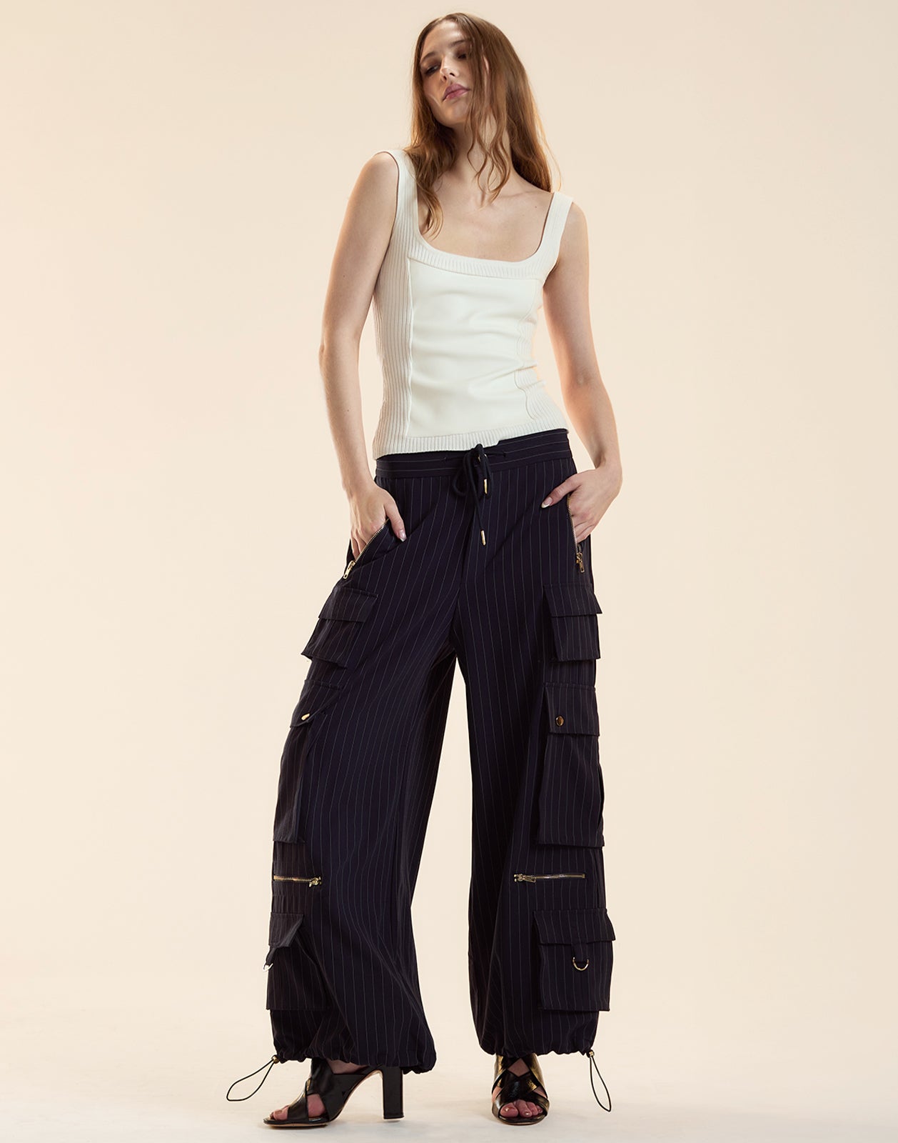 Pinstripe Cargo Pants